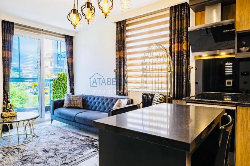 Purchase Newly furnished apartment with a glazed balcony in a modern complex - Oba district, Alanya 8 