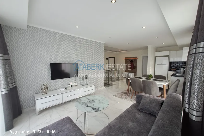 Purchase 2+1 reverse duplex with sea and mountain views in an ultra-luxury complex with a private beach, Kestel district — Alanya 3