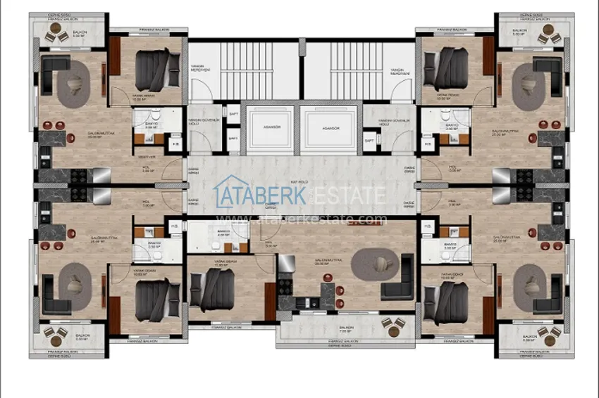 Buy cheap 1+1 apartments in a new residential complex 400 meters from the sea in the Arpachbakhshish — Mersin area 1 