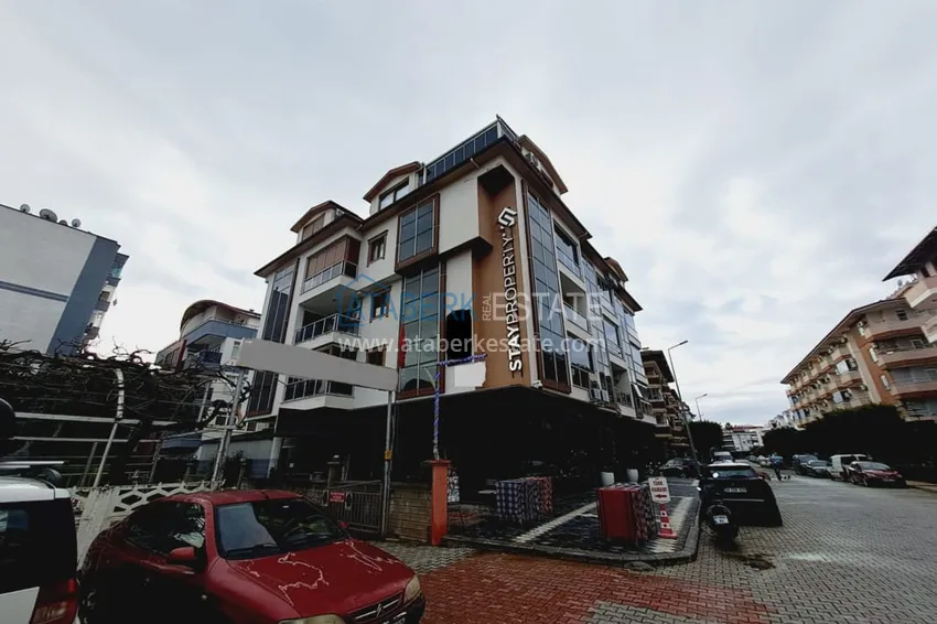 One bedroom apartment with furniture and a glazed balcony in Oba, Alanya 4 