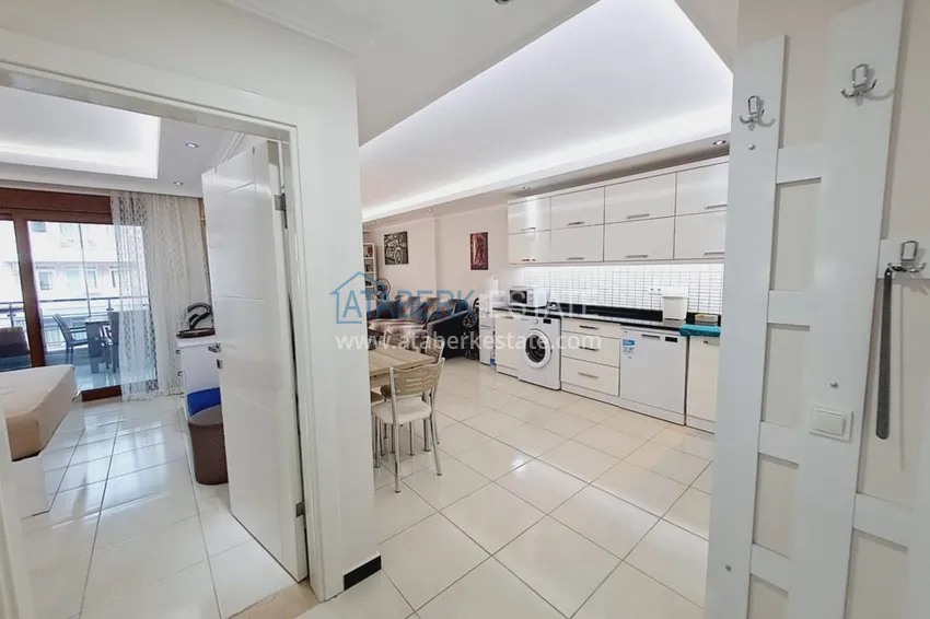 Purchase  One bedroom apartment with furniture and a glazed balcony in Oba, Alanya 2 