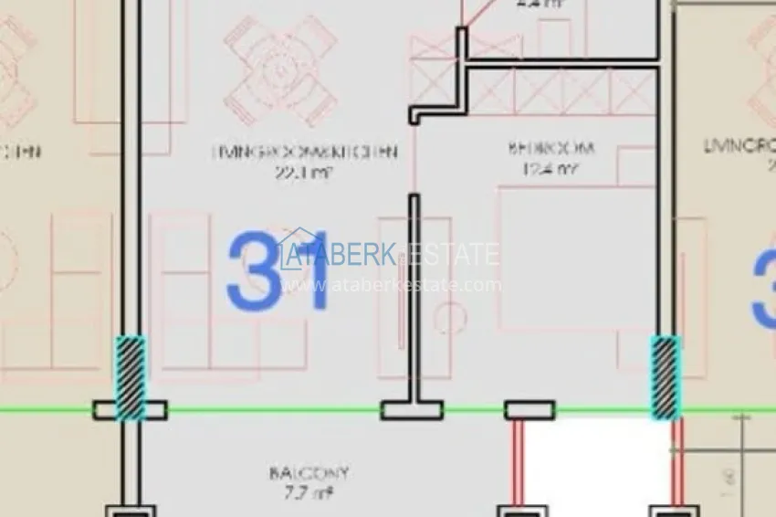 Buy cheap Apartment in the center of Alanya from an investor with sea view — Cleopatra beach area 1 
