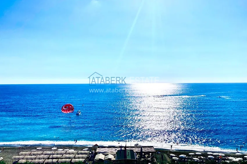 Purchase  Linear apartment 3+1 on the first coastline in Tosmur area. The property is suitable for residence permit  18 