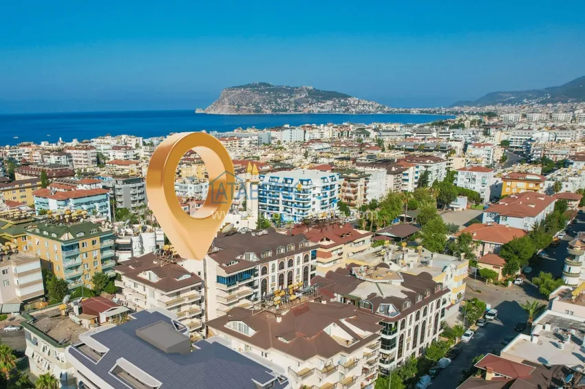 Real estate for residence permit. Two three-room apartments with furniture - Oba district, 200 meters from the sea 1 