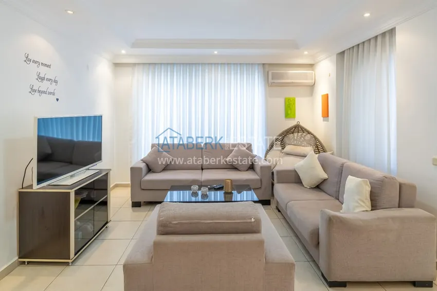 Purchase  Two-bedroom apartment for a residence permit, furnished in a cozy complex - Oba district, Alanya 3 