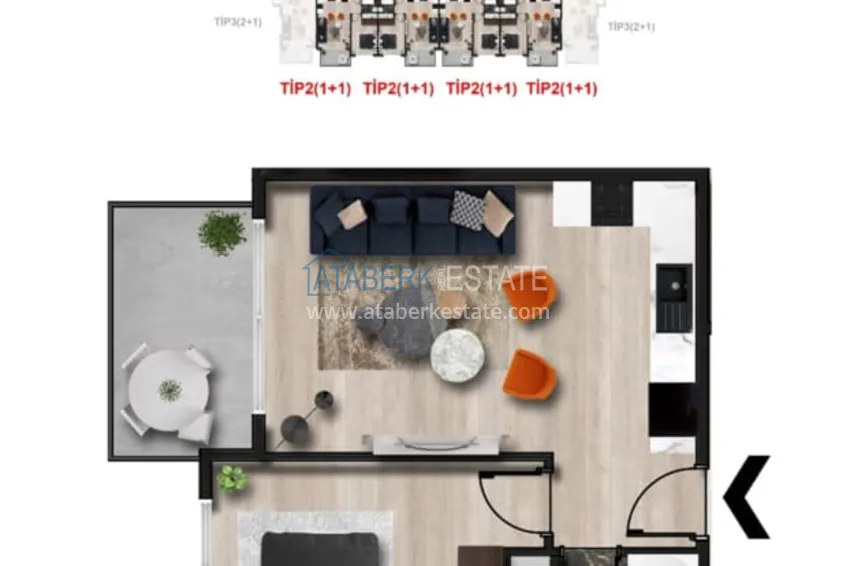 Buy cheap One bedroom apartment with finishing from the owner - new building, Avsallar, Alanya 2 