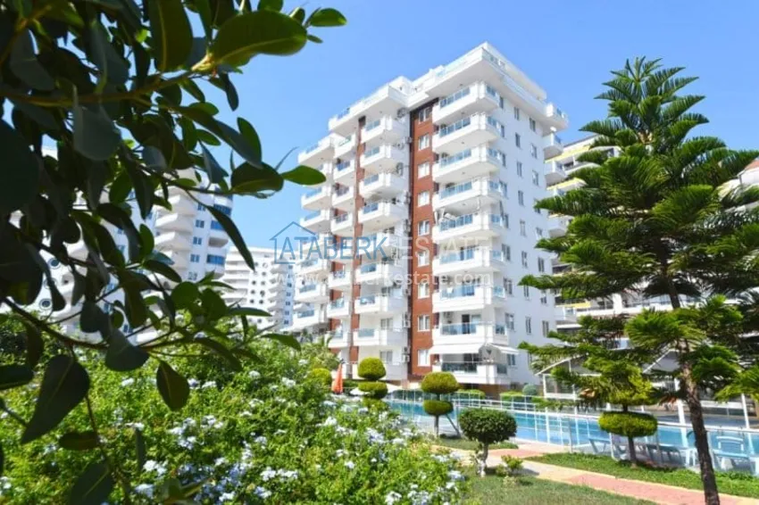 1+1 apartment with furniture and a glazed balcony 450 meters from the sea — Mahmutlar, Alanya 8 
