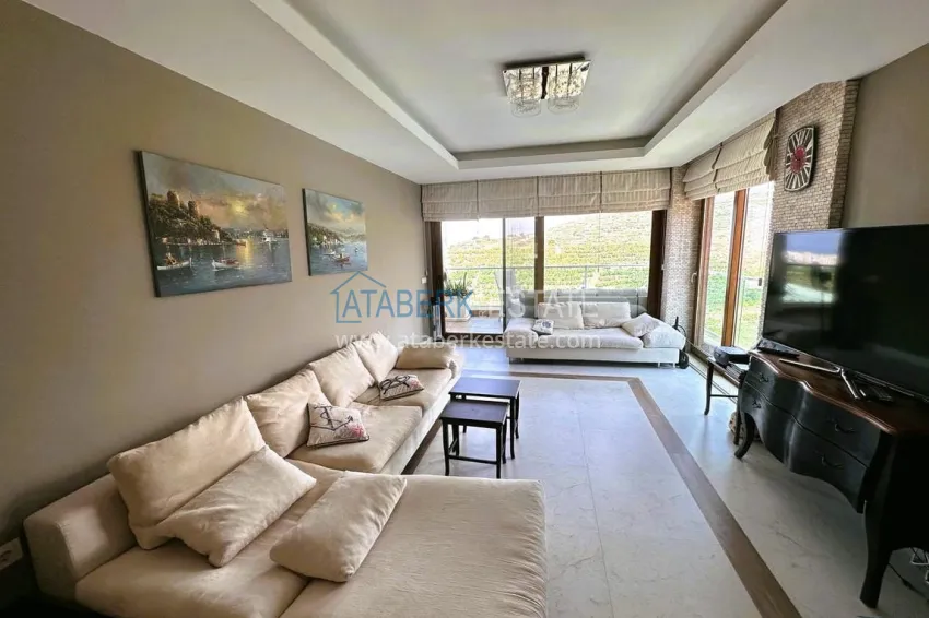 Purchase Stylish 3+1 linear apartment with panoramic views in a picturesque corner of Alanya — Mahmutlar district 2 