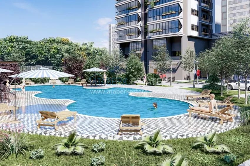 Apartments 4+1 with sea view in a new residential complex in Davultepe-Mersin area 7