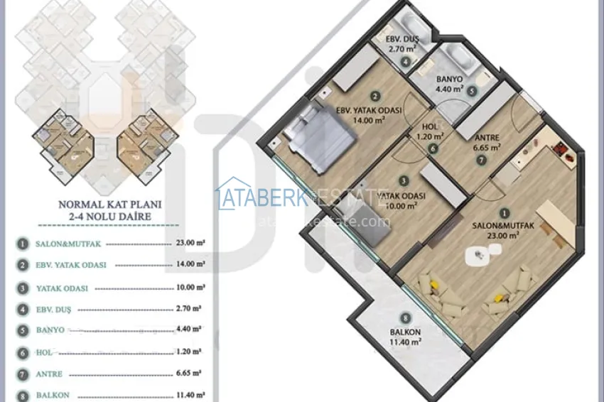 Buy cheap New project of a modern family-type complex in Mezitli-Mersin neighborhood 3 