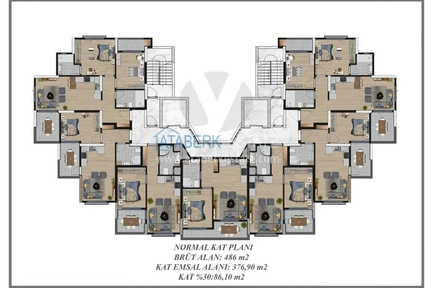 Buy cheap 1+1 apartments in a new residential complex under construction Soli - Mersin area 2 