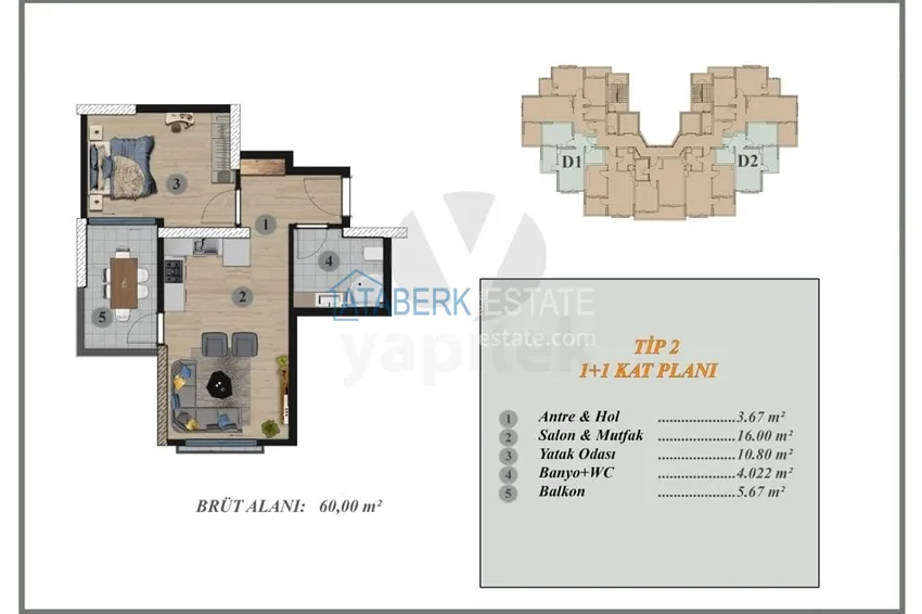 Buy cheap 1+1 apartments in a new residential complex under construction Soli - Mersin area 4 