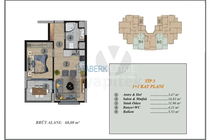 Buy cheap 1+1 apartments in a new residential complex under construction Soli - Mersin area 5 
