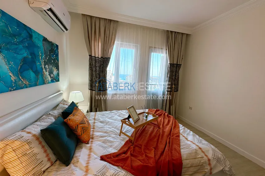 Purchase Real estate for residence permit - Apartment with modern interior and sea view in Tosmur, Alanya 14 