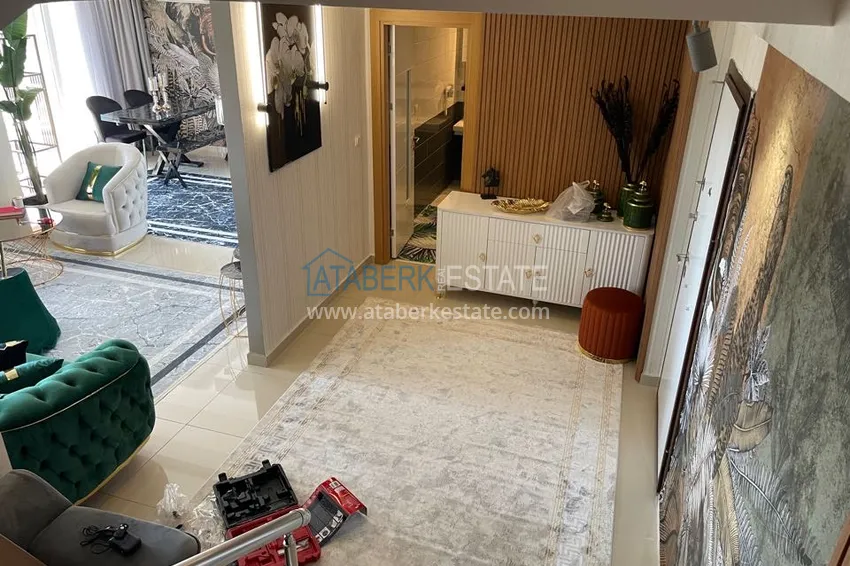 Purchase Excellent duplex penthouse with sea view in a luxury complex — Cikcilli district, Alanya 30 