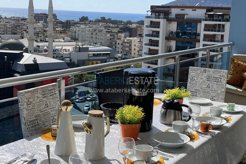 Purchase Excellent duplex penthouse with sea view in a luxury complex — Cikcilli district, Alanya 38 