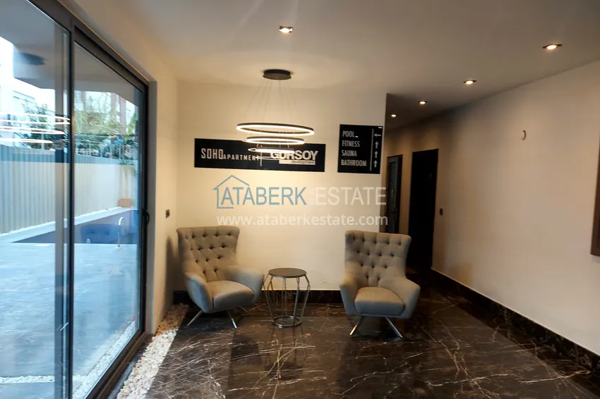 Furnished European-style two-room apartment in the center of Alanya in a comfortable complex 6 