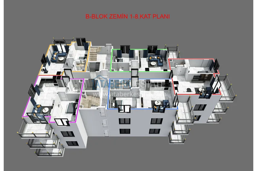 Buy cheap Primary property in Alanya — a one-bedroom apartment with a fine finish in Mahmutlar 4