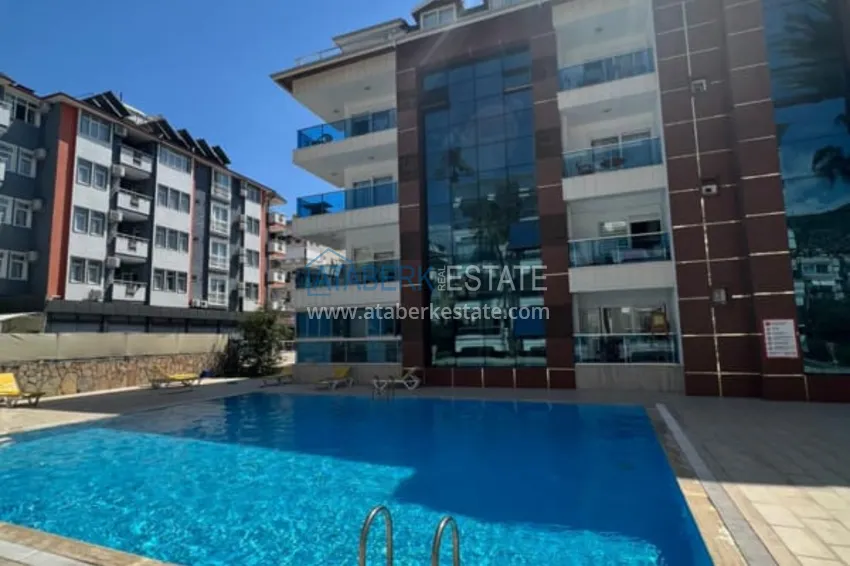 1+1 apartment with furniture and glazed balcony in the center of Alanya - Cleopatra beach area 3 
