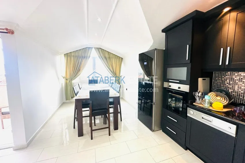 Purchase Real estate for a residence permit! Furnished duplex with panoramic sea views in the picturesque area of Sugozu, Alanya 14