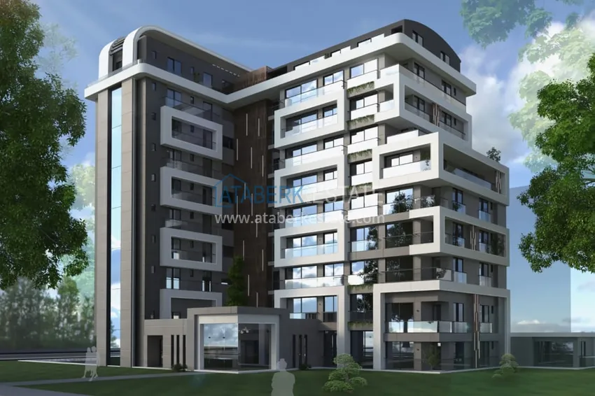 Residential complex under construction on the beachfront in Antalya, Lara - Guzeloba district 2 