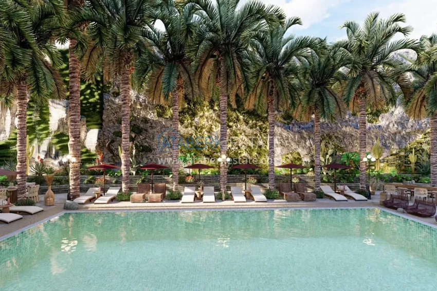 Residential complex under construction on the beachfront in Antalya, Lara - Guzeloba district 8 