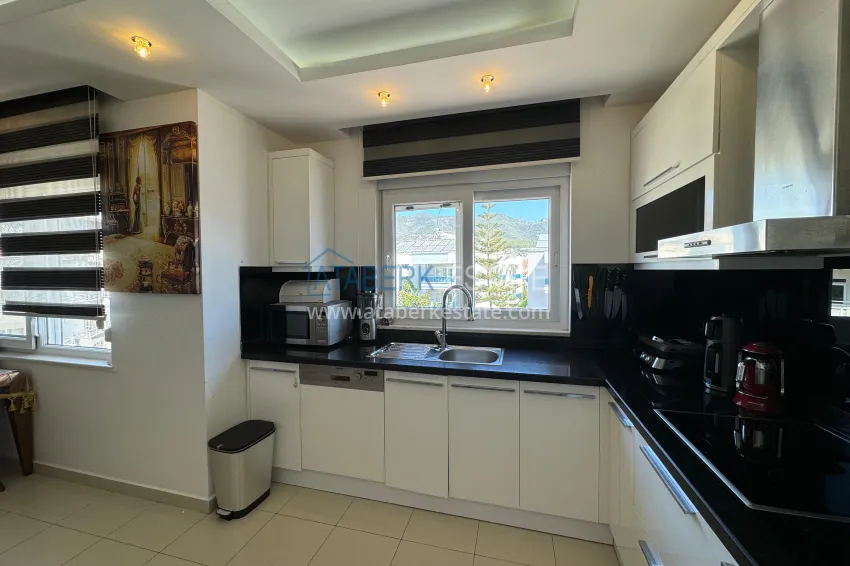 Purchase 4+1 penthouse duplex with furniture and a glazed balcony, Oba district — Alanya 13 