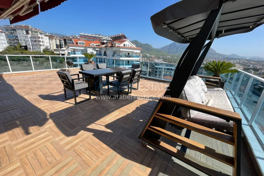 Purchase Luxury duplex with furniture, swimming pool and panoramic views in Cikcilli, Alanya 13