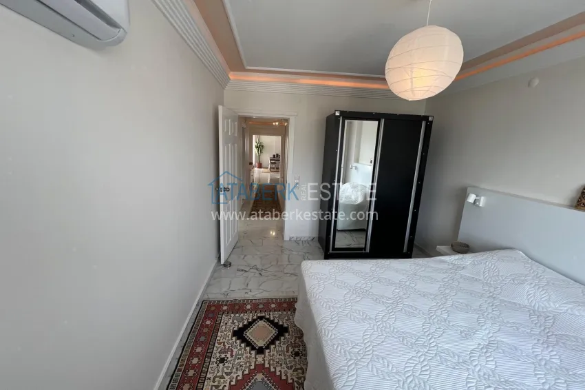 Purchase 3+1 linear apartment with furniture, sea and mountain views on the beachfront - Tosmur, Alanya 15