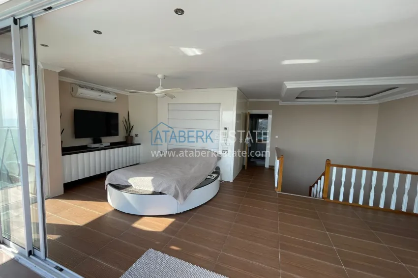 Purchase Luxury duplex with furniture, swimming pool and panoramic views in Cikcilli, Alanya 23