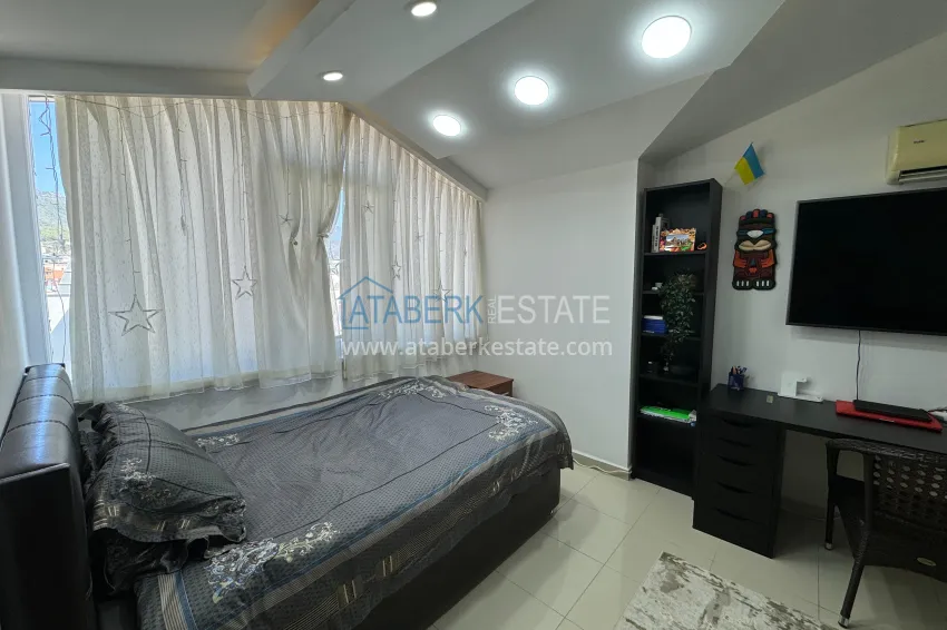 Purchase 4+1 penthouse duplex with furniture and a glazed balcony, Oba district — Alanya 23 