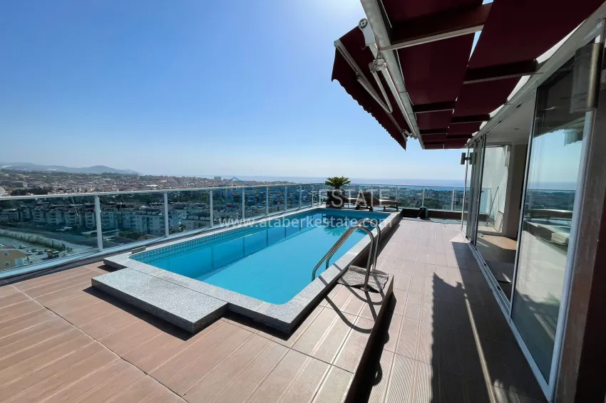 Purchase Luxury duplex with furniture, swimming pool and panoramic views in Cikcilli, Alanya 26