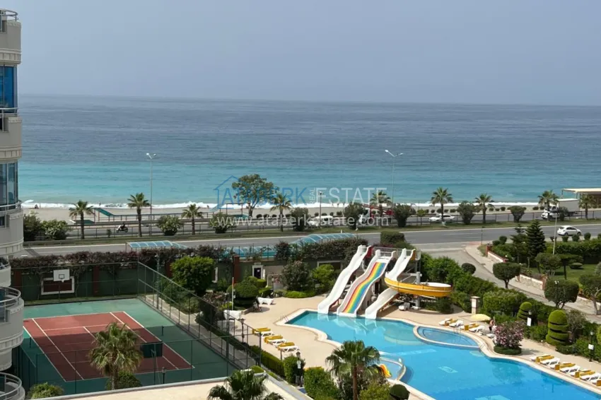Purchase 3+1 linear apartment with furniture, sea and mountain views on the beachfront - Tosmur, Alanya 22