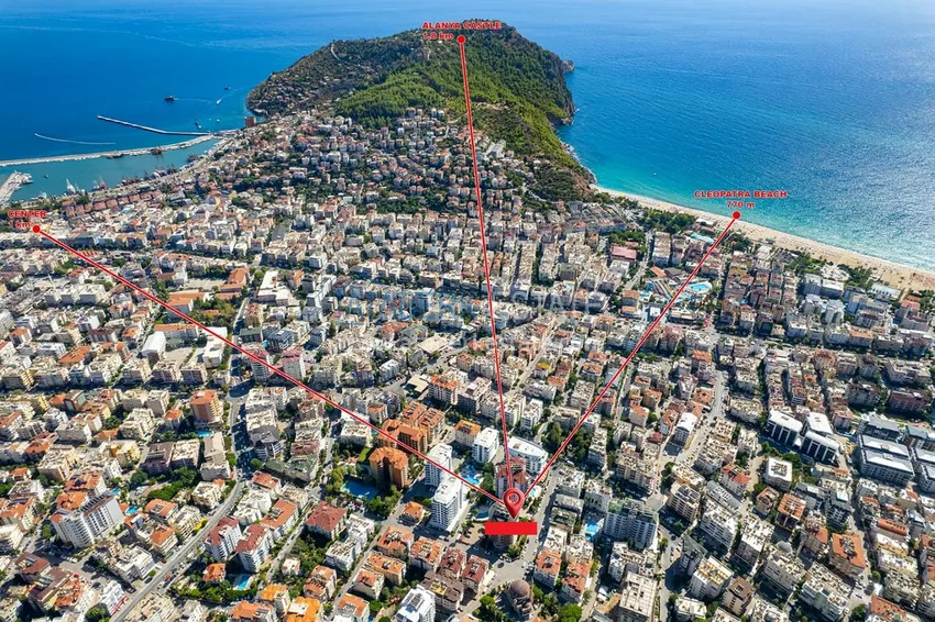 Linear five-room turnkey apartment with separate kitchen in the center of Alanya 2 