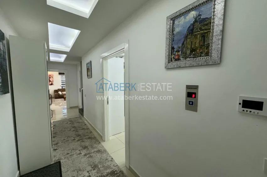 Purchase 4+1 penthouse duplex with furniture and a glazed balcony, Oba district — Alanya 2 