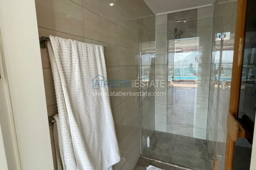 Purchase Luxury duplex with furniture, swimming pool and panoramic views in Cikcilli, Alanya 38