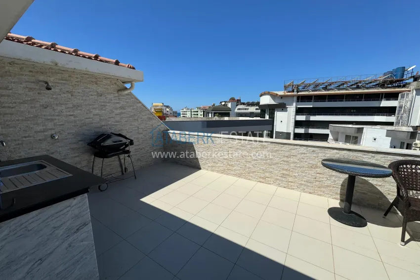 Purchase 4+1 penthouse duplex with furniture and a glazed balcony, Oba district — Alanya 42 
