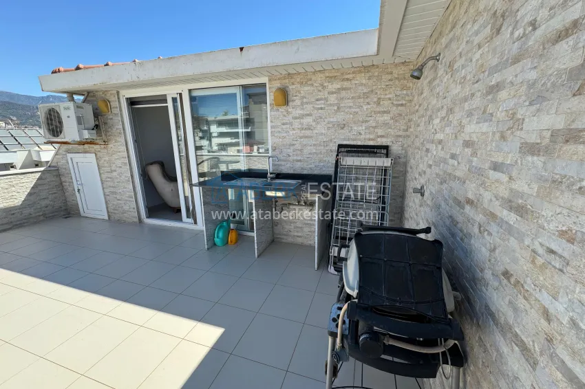 Purchase 4+1 penthouse duplex with furniture and a glazed balcony, Oba district — Alanya 43 