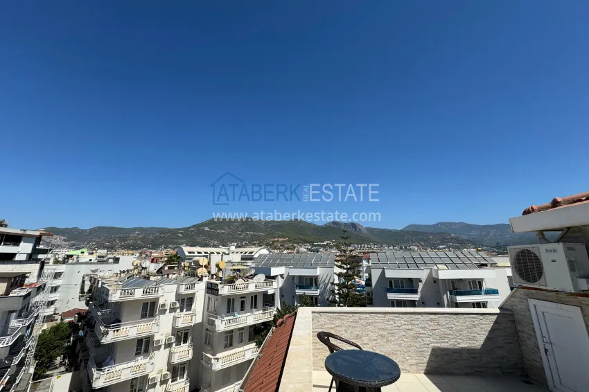 Purchase 4+1 penthouse duplex with furniture and a glazed balcony, Oba district — Alanya 45 