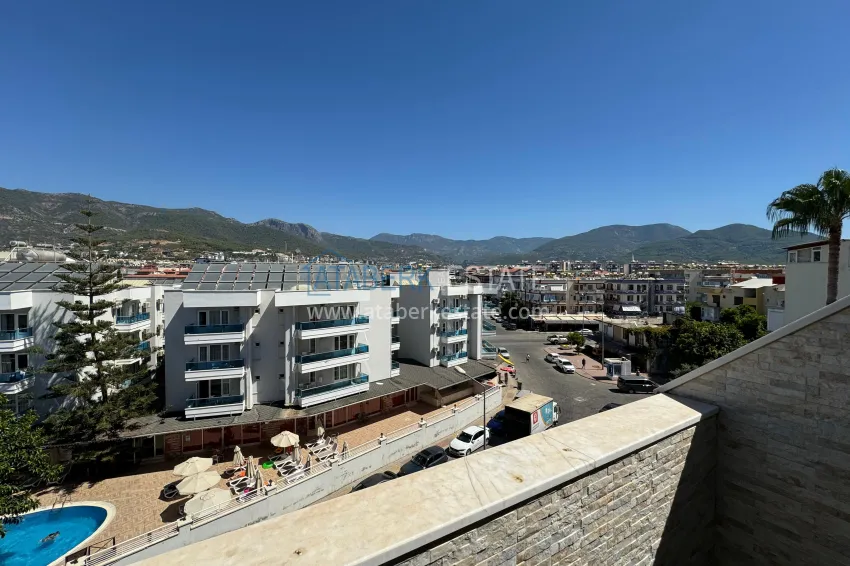 Purchase 4+1 penthouse duplex with furniture and a glazed balcony, Oba district — Alanya 46 