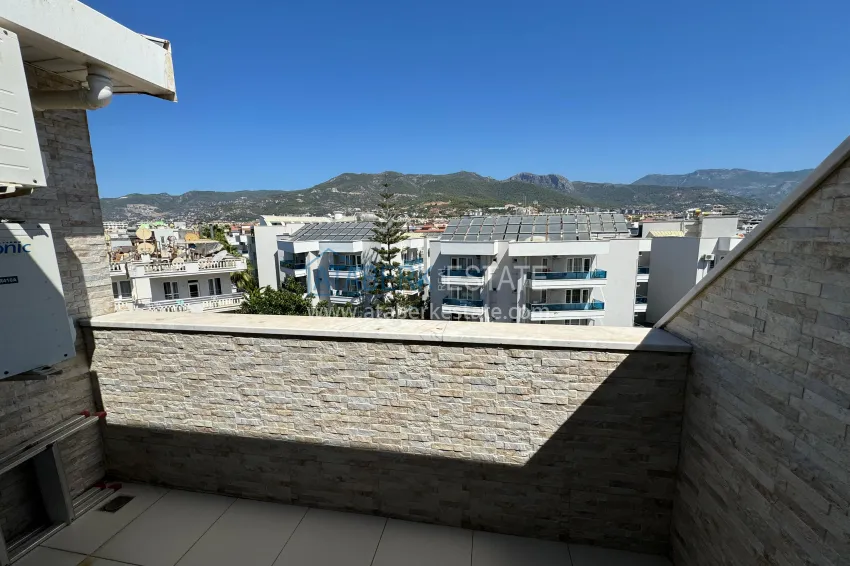Purchase 4+1 penthouse duplex with furniture and a glazed balcony, Oba district — Alanya 47 