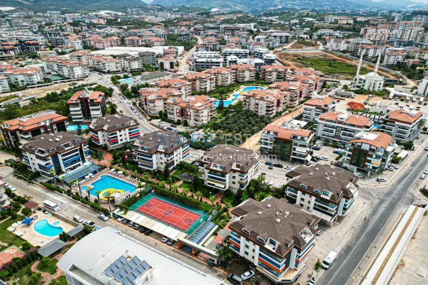 Furnished two-bedroom apartment in a modern complex, Oba district, Alanya 3 