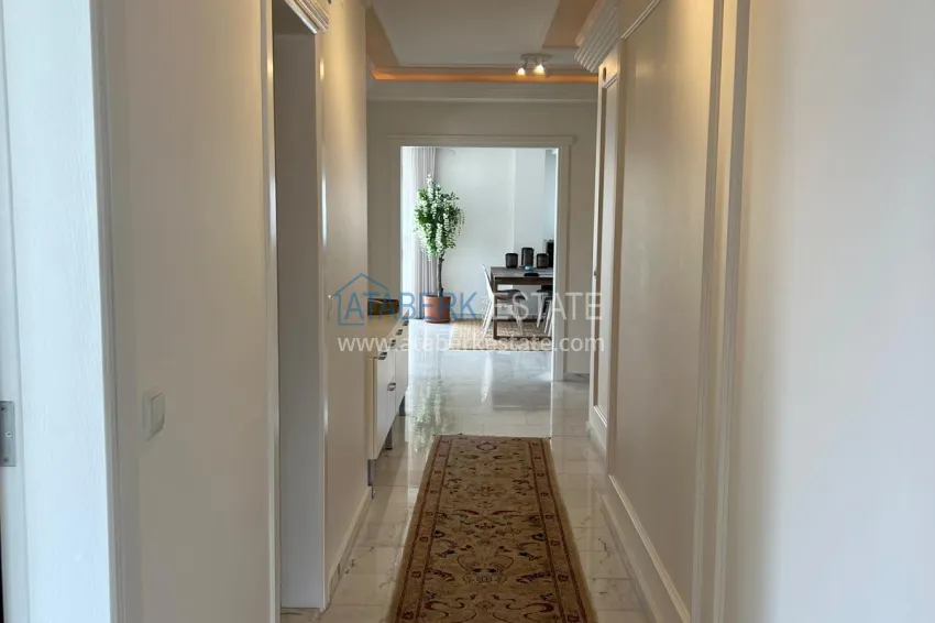 Purchase 3+1 linear apartment with furniture, sea and mountain views on the beachfront - Tosmur, Alanya 3