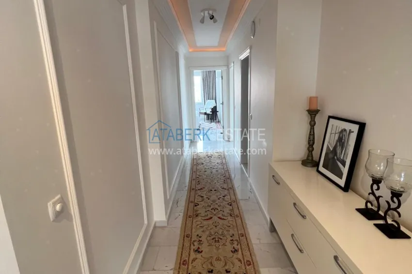 Purchase 3+1 linear apartment with furniture, sea and mountain views on the beachfront - Tosmur, Alanya 4