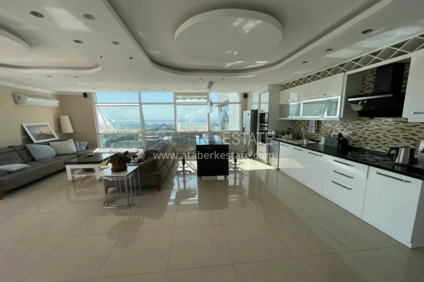 Purchase Luxury duplex with furniture, swimming pool and panoramic views in Cikcilli, Alanya 5