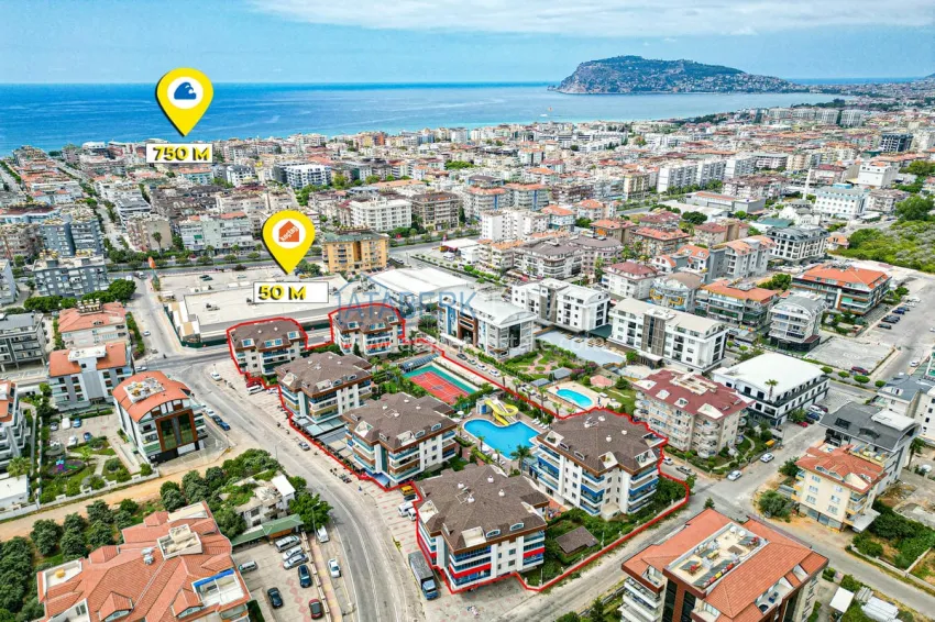 Furnished two-bedroom apartment in a modern complex, Oba district, Alanya 5 