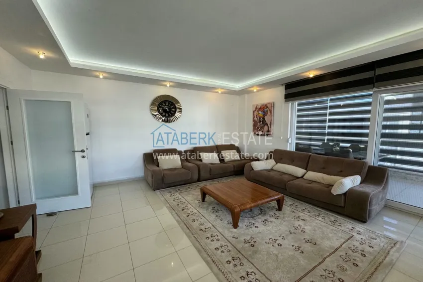 Purchase 4+1 penthouse duplex with furniture and a glazed balcony, Oba district — Alanya 8 