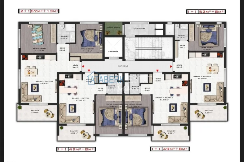 Buy cheap One bedroom apartment with access to the garden from an investor in Gazipasa 1 