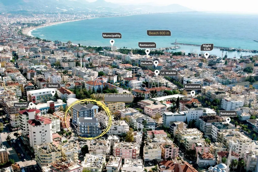 One bedroom apartment 75 m2 in the center of Alanya in a new residential complex 2 
