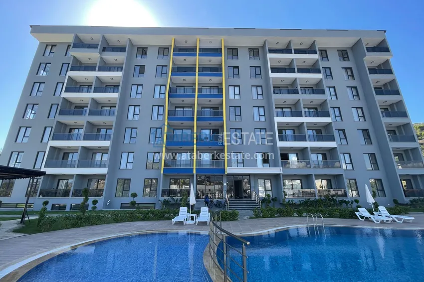 Duplex with new furniture and mountain views in a modern complex - Gazipasa City 2 